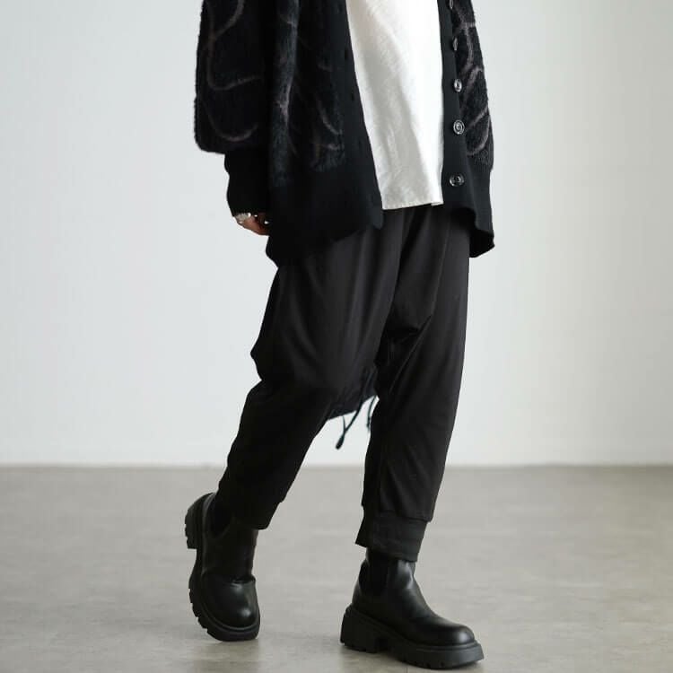 大きいサイズ レディース ウエストゴム入りドロップパンツ