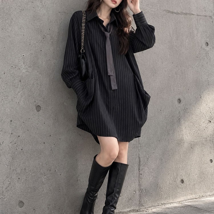 大きいサイズ レディース ロングシャツワンピース jp017