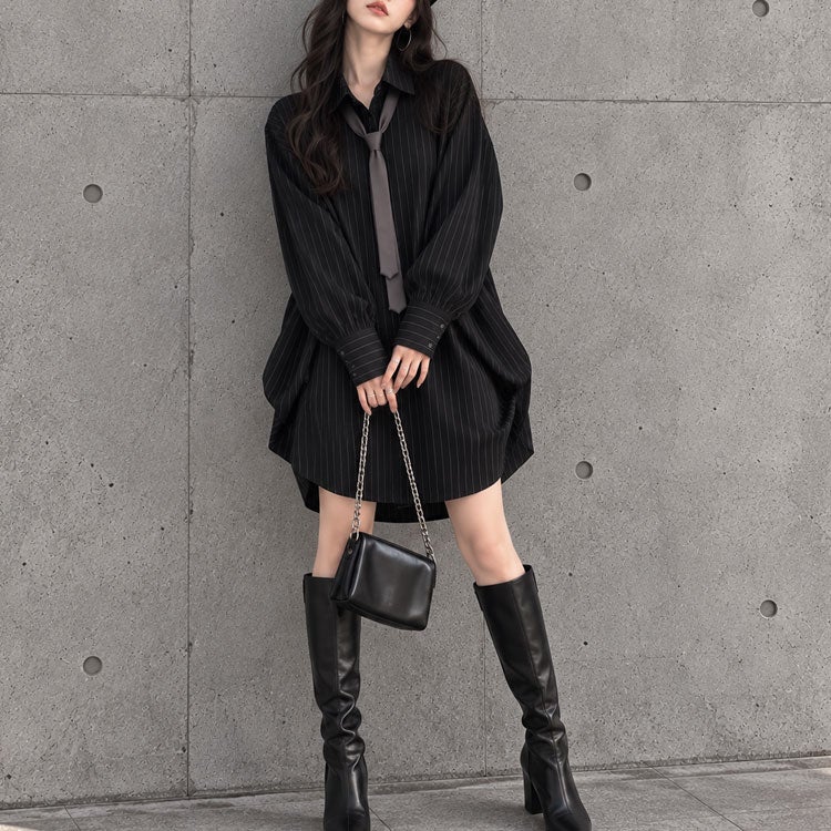 大きいサイズ レディース ロングシャツワンピース jp017
