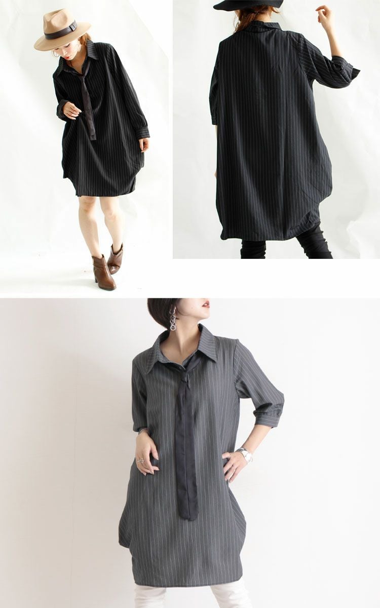 大きいサイズ レディース ロングシャツワンピース jp017