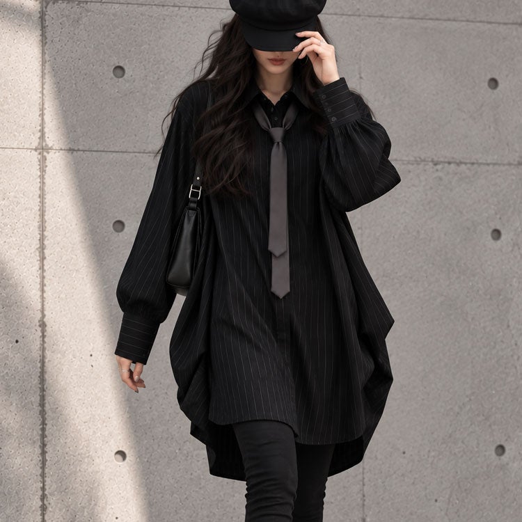 大きいサイズ レディース ロングシャツワンピース jp017