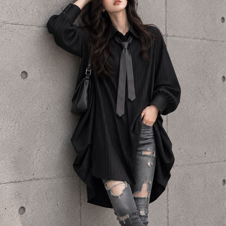 大きいサイズ レディース ロングシャツワンピース jp017