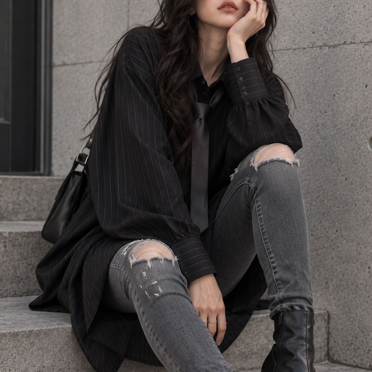 大きいサイズ レディース ロングシャツワンピース jp017