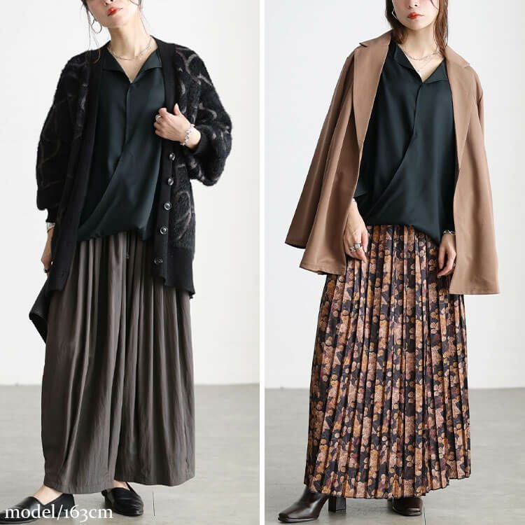 大きいサイズ レディース 変形ドレーププルオーバー sw-0043