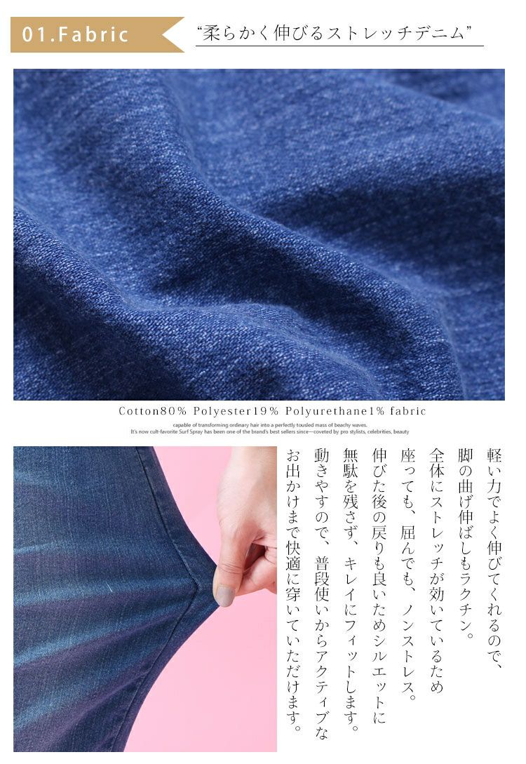 大きいサイズ レディース ストレッチテーパードデニムパンツ　wd-0210