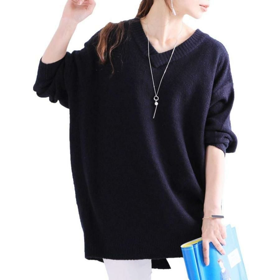 A466/美品 23区 ニットブラウス ドロップショルダー 38 黒 セール】 【滝沢眞規子さん着用】ビジュー クルーネック ニット
