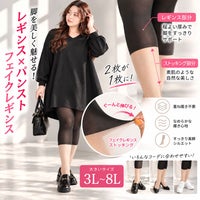 大きいサイズ レディース フェイクレギンスストッキング　pure-006【メール便可】