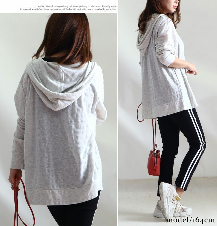 大きいサイズ レディース UV対策吸湿速乾ジップアップパーカー　map-79l