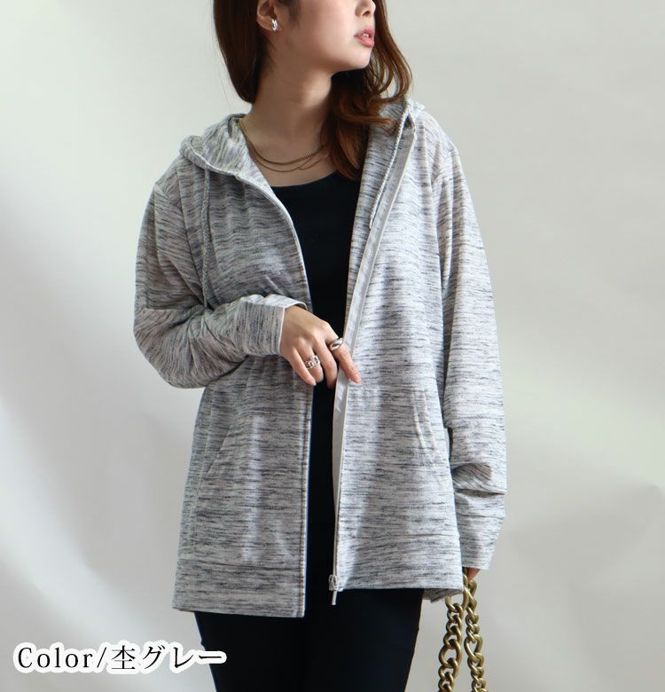 大きいサイズ レディース UV対策吸湿速乾ジップアップパーカー　map-79l