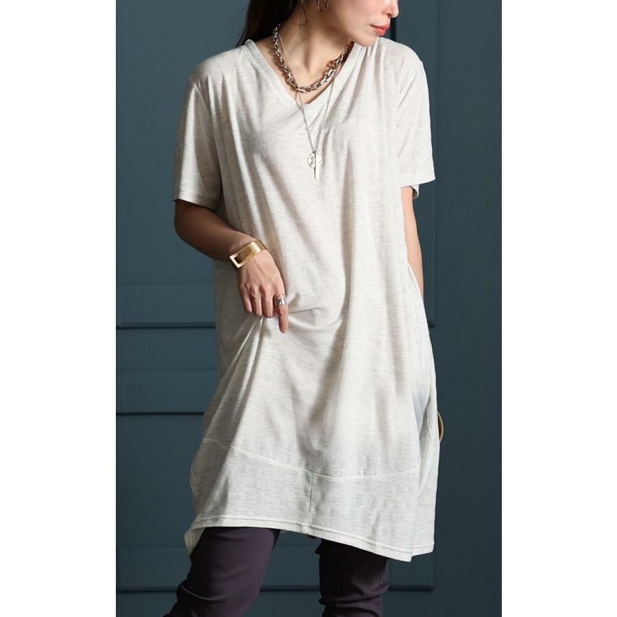 大きいサイズ レディース UV対策＆吸湿速乾Vネックコクーンチュニック　map-96l【メール便可】 ブラック