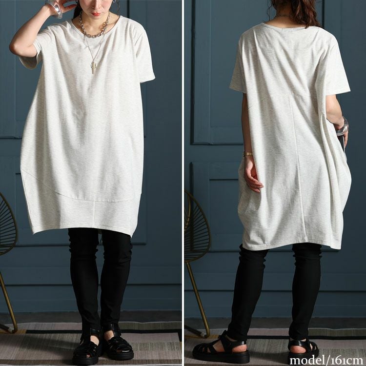 大きいサイズ レディース UV対策＆吸湿速乾コクーンチュニック　map-84l【メール便可】