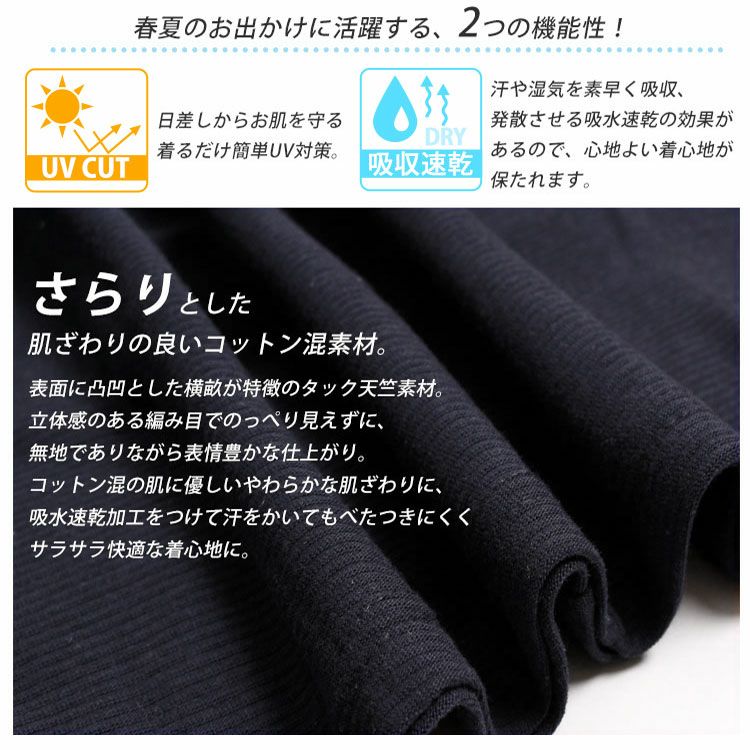 大きいサイズ レディース UV対策＆吸湿速乾Vネックスリット入りワンピース　map-83l