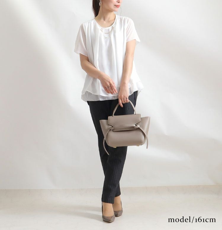 大きいサイズ レディース ビジュー付きシフォンブラウス　mncut-195036【メール便可】