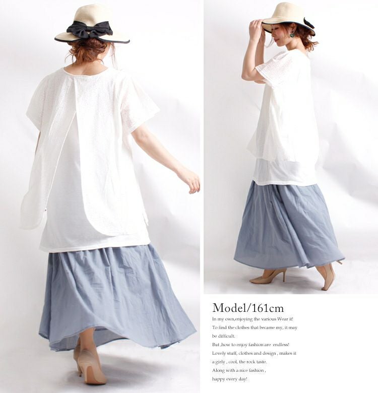 大きいサイズ レディース バックシャンレースチュニック　mncut-192534