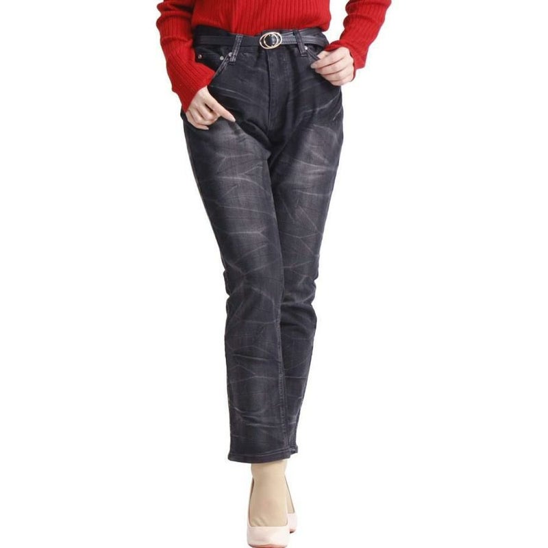 大きいサイズ レディース ウォッシュスキニーストレッチデニム　tkb-127679430 ブラック