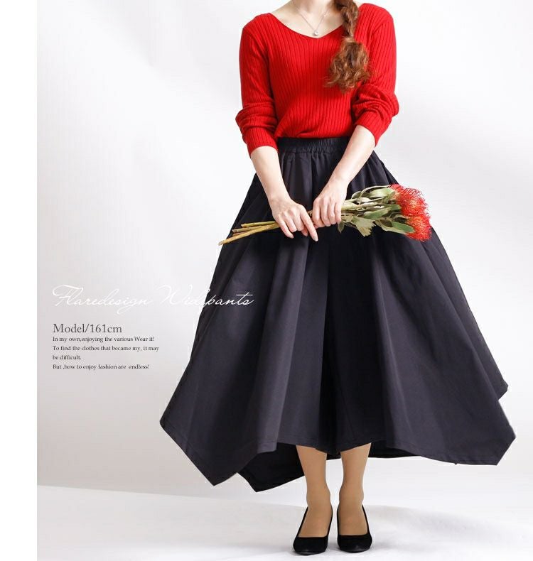 大きいサイズ レディース フレアワイドパンツ　sw-0234