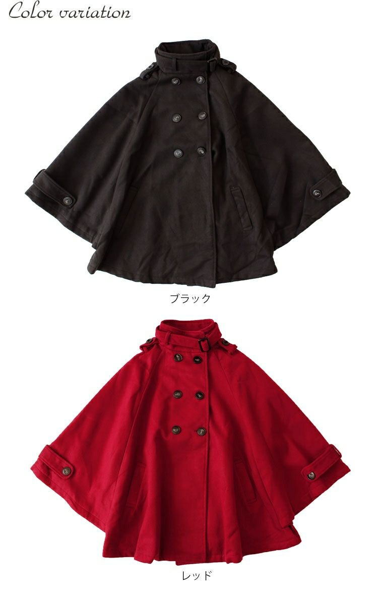 大きいサイズ レディース ケープ風ポンチョコート　jp194