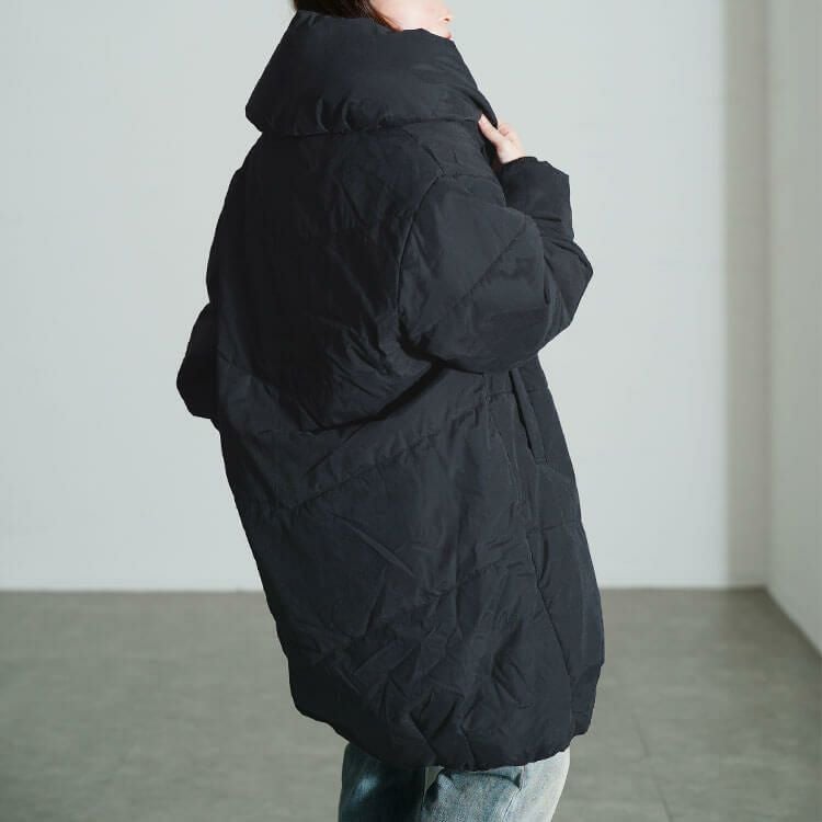 大きいサイズ レディース 裏ボアショールカラー中綿コート　toyo-e005