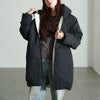 大きいサイズ レディース 裏ボアショールカラー中綿コート　toyo-e005 ブラック