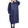 大きいサイズ レディース 裏起毛パーカーコクーンワンピース　toyo-0004 ネイビー