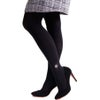 大きいサイズ レディース ワンポイント80デニールタイツ　pure-008 ブラック
