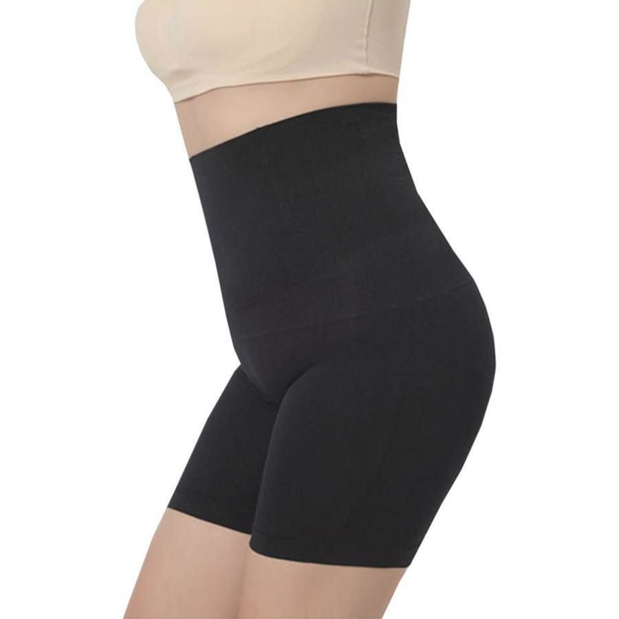 大きいサイズ レディース もう下腹出させない！楽して引き締めシンデレラパンツ　humio-043【メール便可】3分丈 股擦れ 股ズレ 股ずれ ブラック