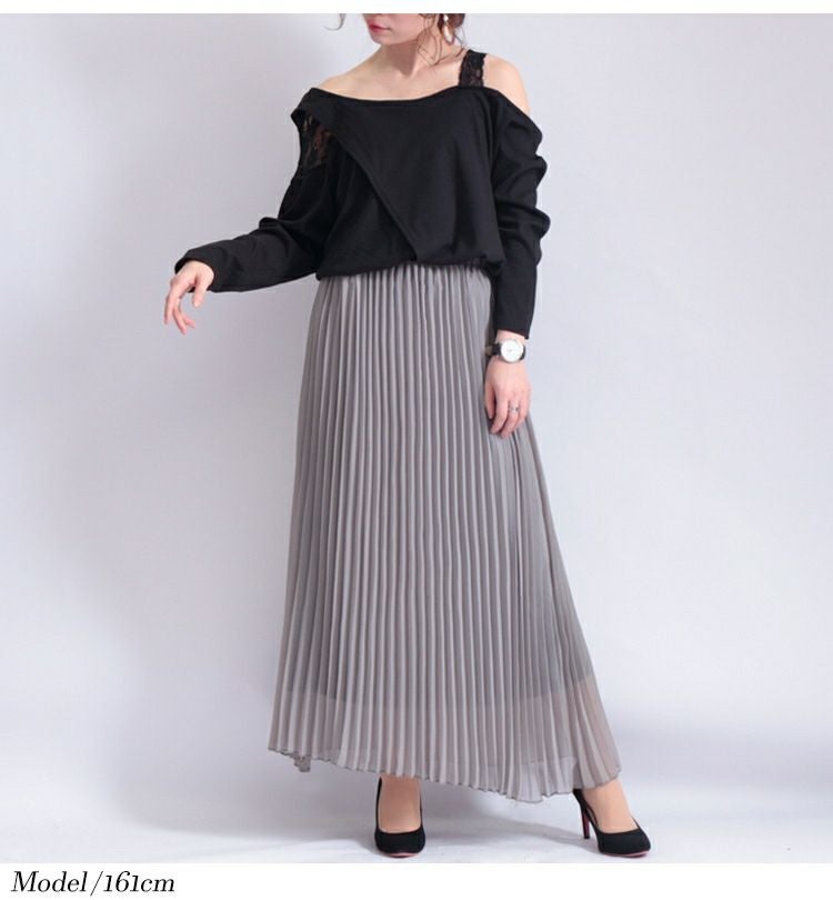 大きいサイズ レディース レース使いワンショルダートップス　maru-6370