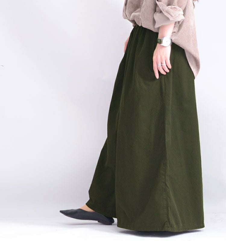 大きいサイズ レディース ツイルワイドパンツ　wc-0171