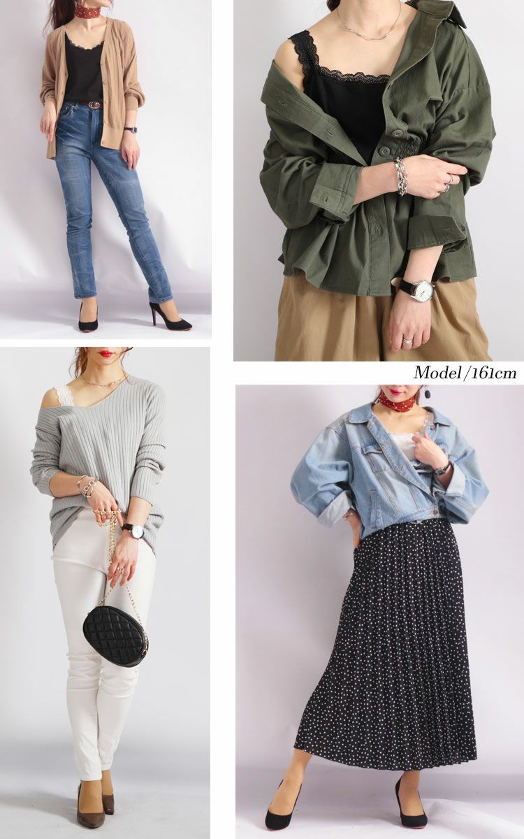 大きいサイズ レディース 前後2wayレースタンクトップ　maru-6369【メール便可】