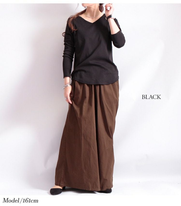 大きいサイズ レディース Vネックコットンカットソー　wk-0153