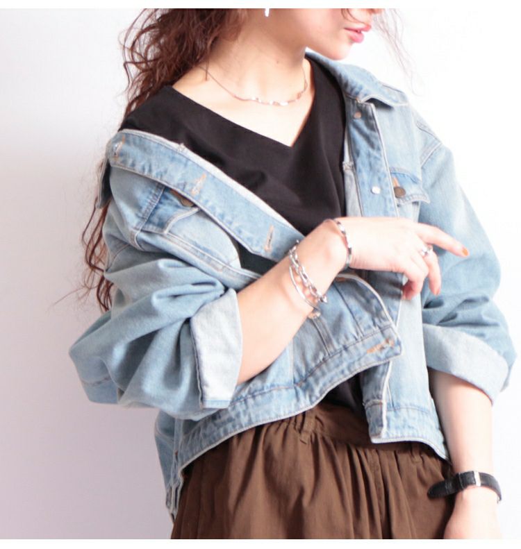 大きいサイズ レディース Vネックコットンカットソー　wk-0153