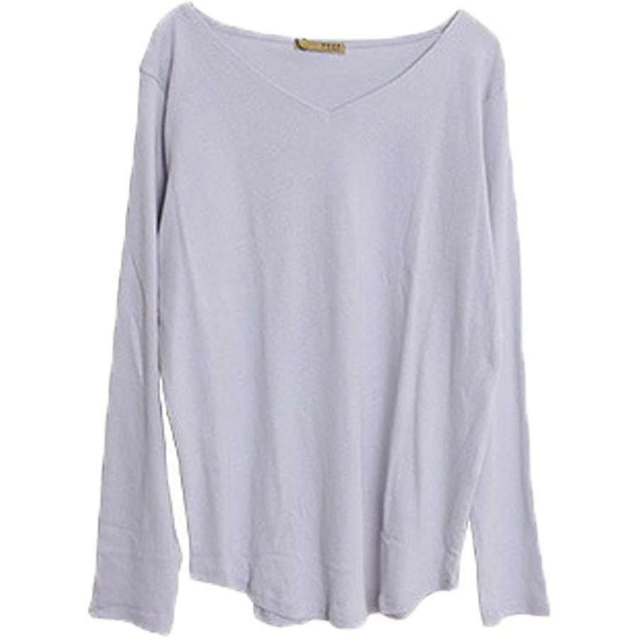 大きいサイズ レディース Vネックコットンカットソー　wk-0153 アイスグレー