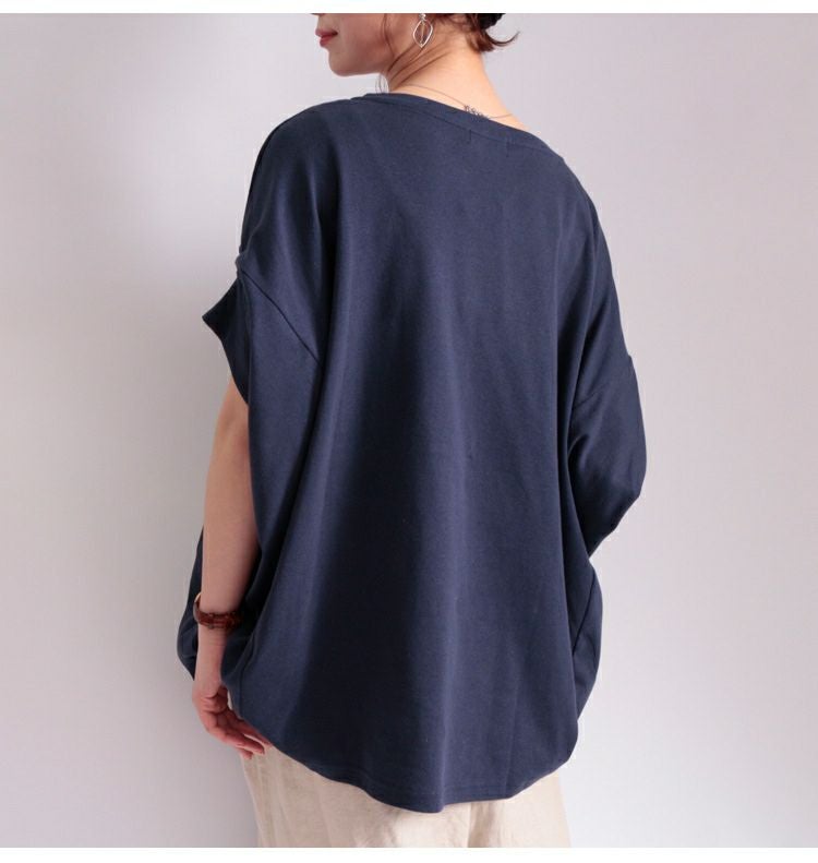 大きいサイズ レディース 変形ドルマンコットンカットソー　wk-164