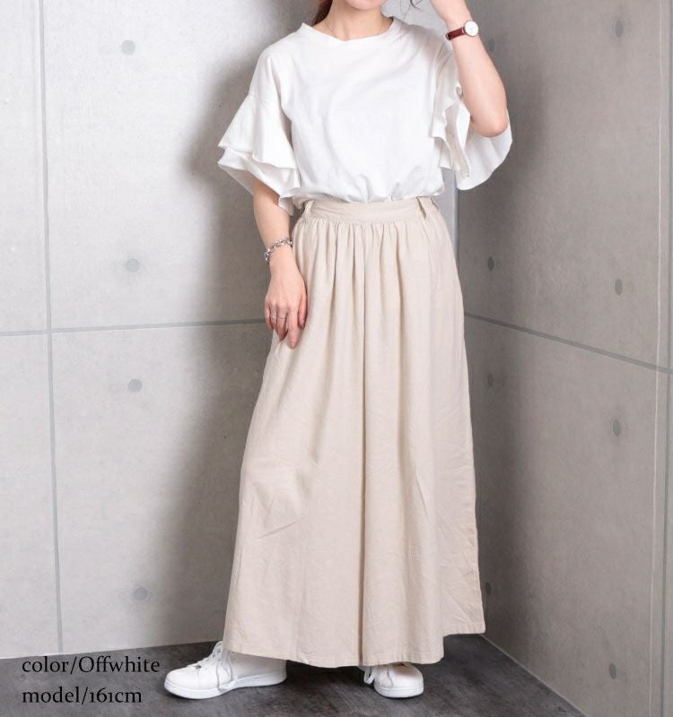 大きいサイズ レディース フレアスリーブコットンカットソー　wk-0159【メール便可】