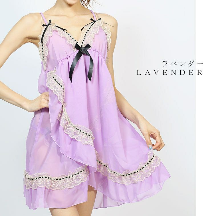 大きいサイズ レディース お姫様風カシュクールベビードール＆Tバックショーツセット　nima-nidoll059【ゆうパケット可】