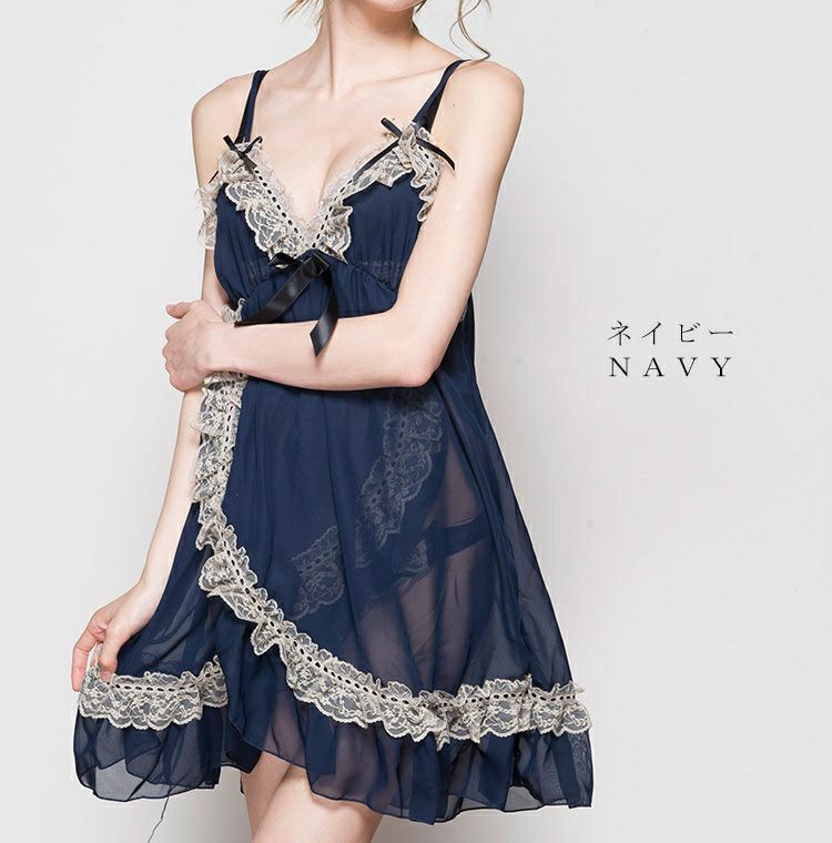 大きいサイズ レディース お姫様風カシュクールベビードール＆Tバックショーツセット　nima-nidoll059【ゆうパケット可】