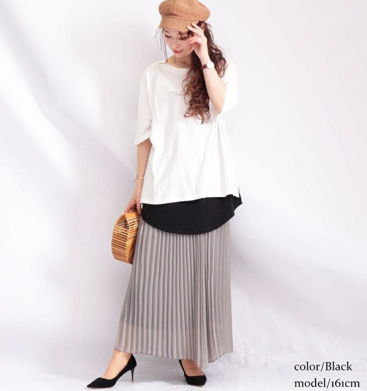 大きいサイズ レディース レイヤードロングキャミソール　gold777