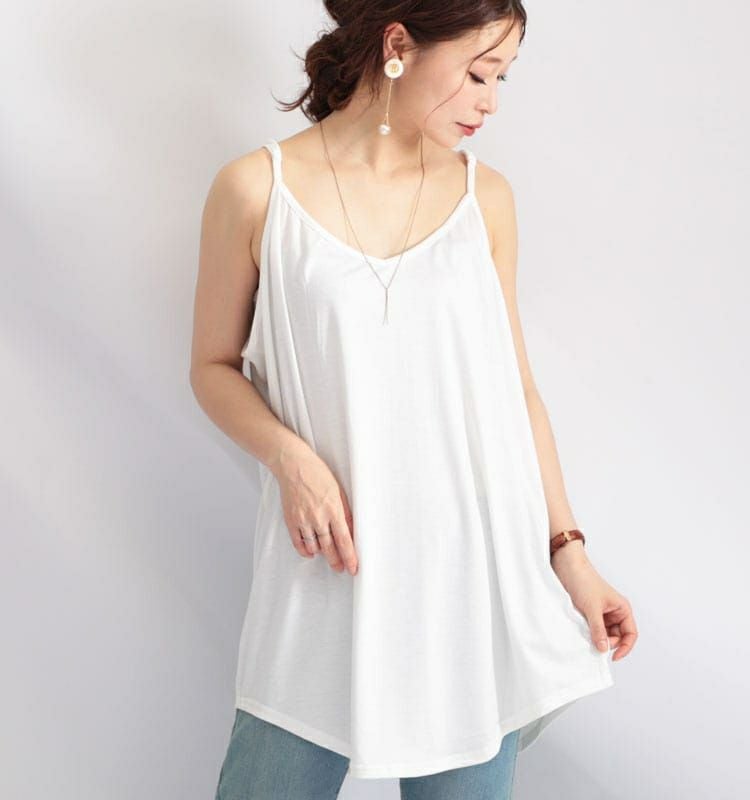 大きいサイズ レディース レイヤードロングキャミソール　gold777