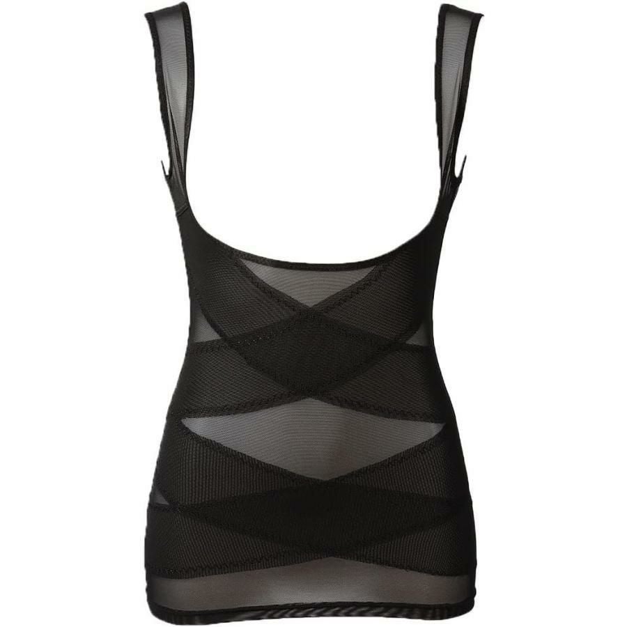 大きいサイズ レディース わがままボディの収納術！脂肪吸引並らくちんメッシュタンクトップ　nhtabo-200502 【メール便可】 ブラック