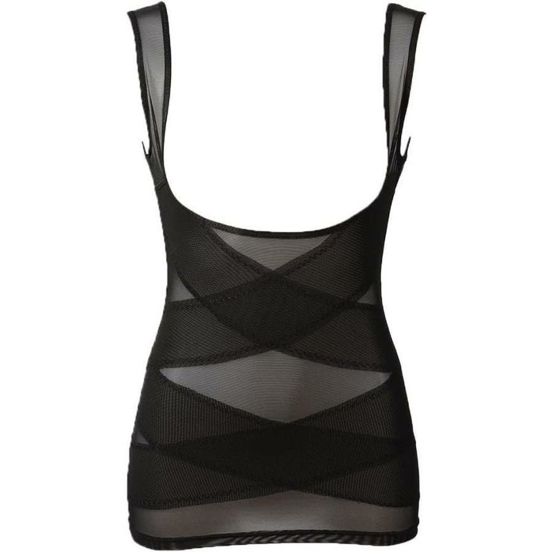 大きいサイズ レディース わがままボディの収納術！脂肪吸引並らくちんメッシュタンクトップ　nhtabo-200502 【メール便可】 ブラック