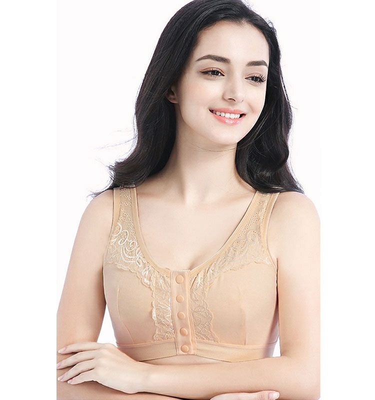 大きいサイズ レディース 術後＆介護フロントボタンブラジャー　goldy-462
