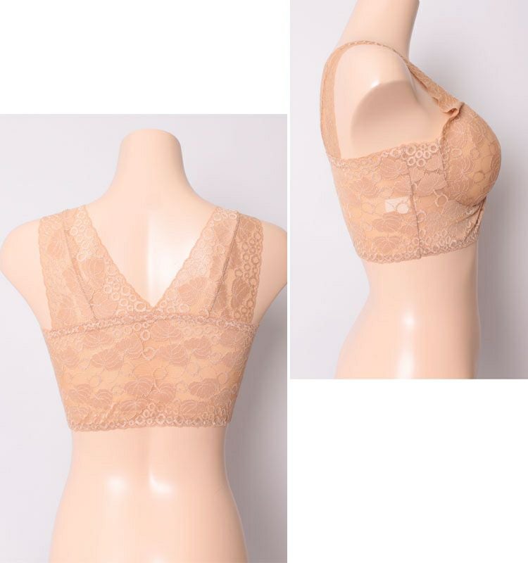 大きいサイズ レディース ノンワイヤー総レースブラ　goldy-452