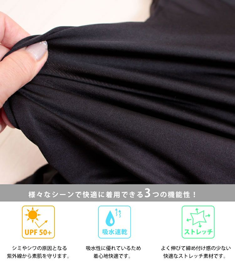 大きいサイズ レディース UVカット＆吸水速乾ラッシュガード裾フリルZIPパーカー　map-3