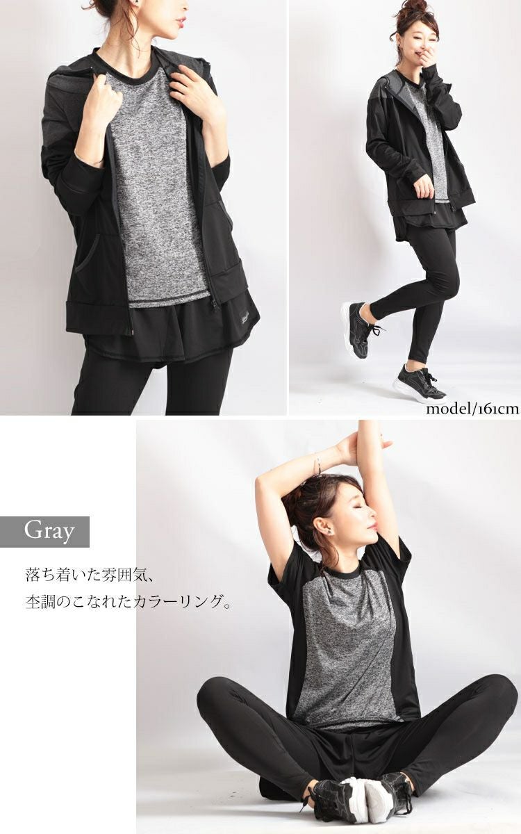 大きいサイズ レディース スポーツウェア3点セット　goldy-484