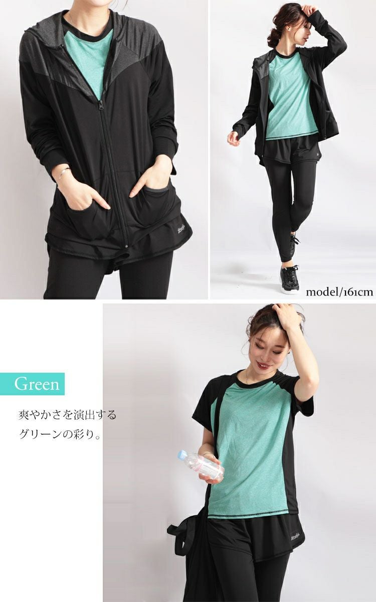 大きいサイズ レディース スポーツウェア3点セット　goldy-484