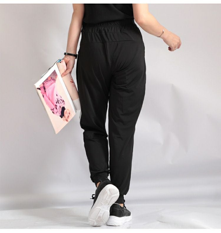 大きいサイズ レディース サイドメッシュラインジョガーパンツ　goldy-485