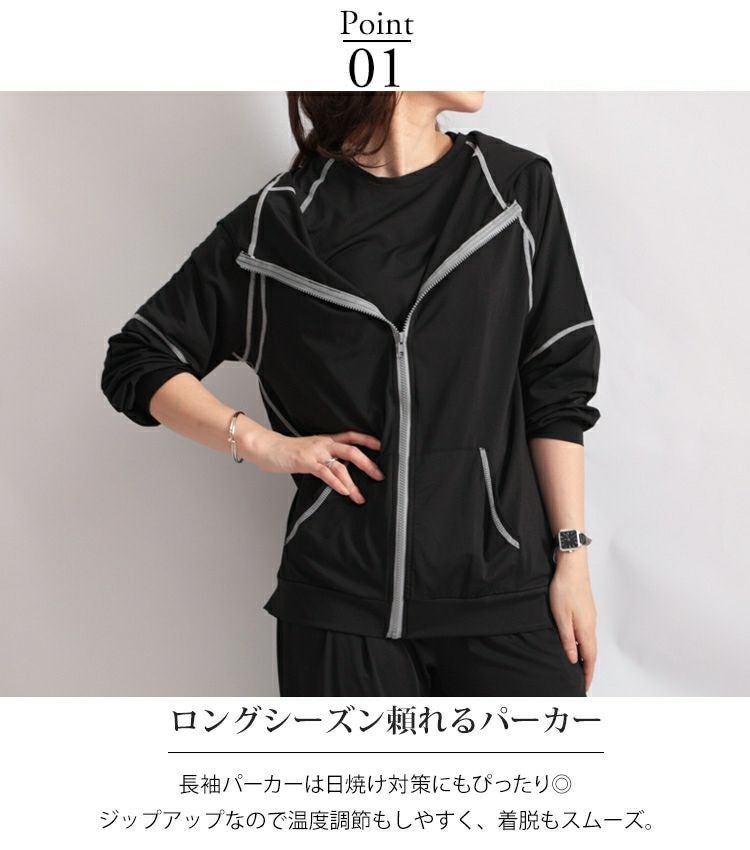 大きいサイズ レディース スポーツウェア3点セット　goldy-486