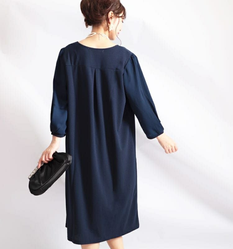 大きいサイズ レディース カットジョーゼットワンピース　mncut-102191