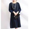 大きいサイズ レディース カットジョーゼットワンピース　mncut-102191 ネイビー