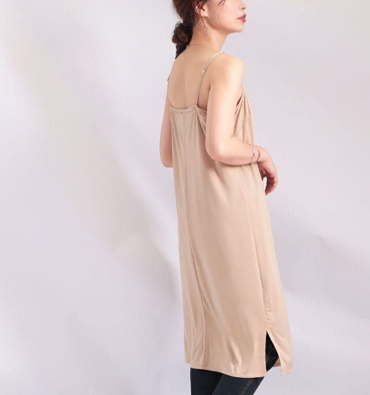 大きいサイズ レディース 透けないペチコートキャミソールワンピース　gold041t【メール便可】